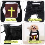 Halloween Pet Priest Costume Funny Dog Clothes With Bible Cross For Small Big Dogs Cats Puppy Dress Up Christmas Apparel Gifts