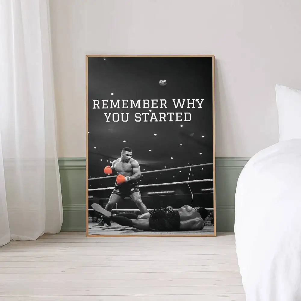1pc Boxer Mike Tyson M-Muhammad Ali Motivational Quote Posters Retro Kraft Paper Sticker DIY Room Bar Cafe Wall Painting