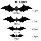 DIY Halloween Bat Decoration 3D PVC Bat Wall Sticker Black Bat Wallpaper Halloween Real Horror Prop