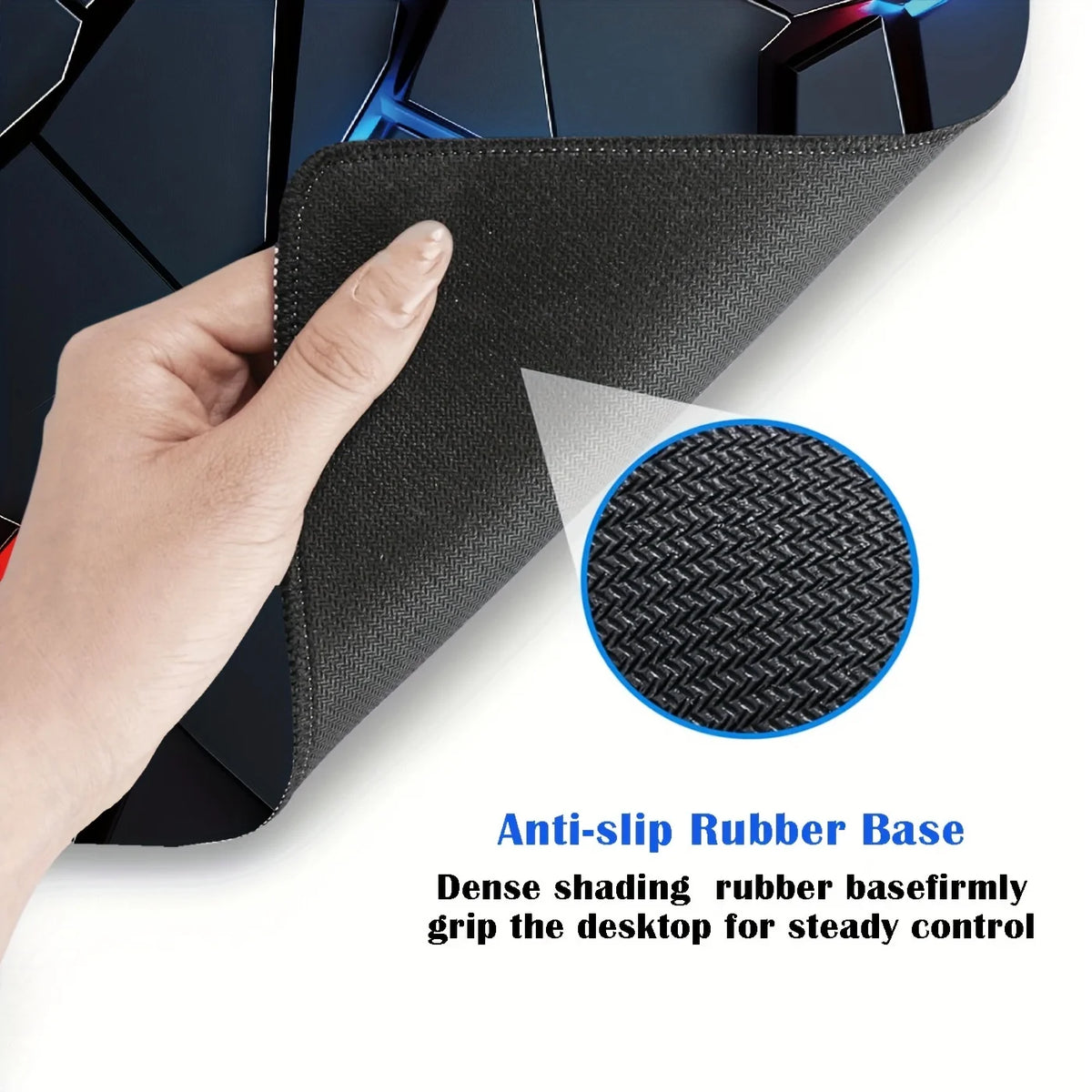 Large Gaming Mouse Pad 90x40 Red Blue Gradient Design Non-Slip Rubber Sewn Edge Gaming Desk Mat Keyboard Gamers and Office Work