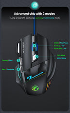 4-Keys Gaming Wired Optical Mouse RGB Backlit 3200DPI Adjustable Ergonomic Design Gamer Mouse For PC Computer Laptop Tablet