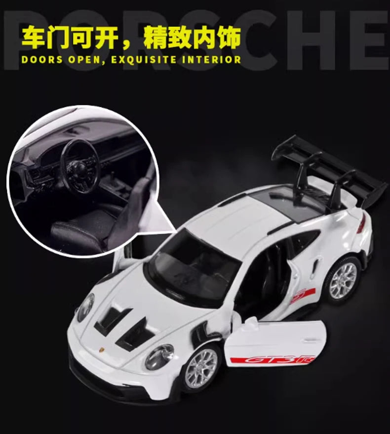 1:36 Porsche 911 992 GT3 RS Alloy Track Racing Car Model Diecast Metal Sports Car Model High Simulation Collection Kids Toy Gift