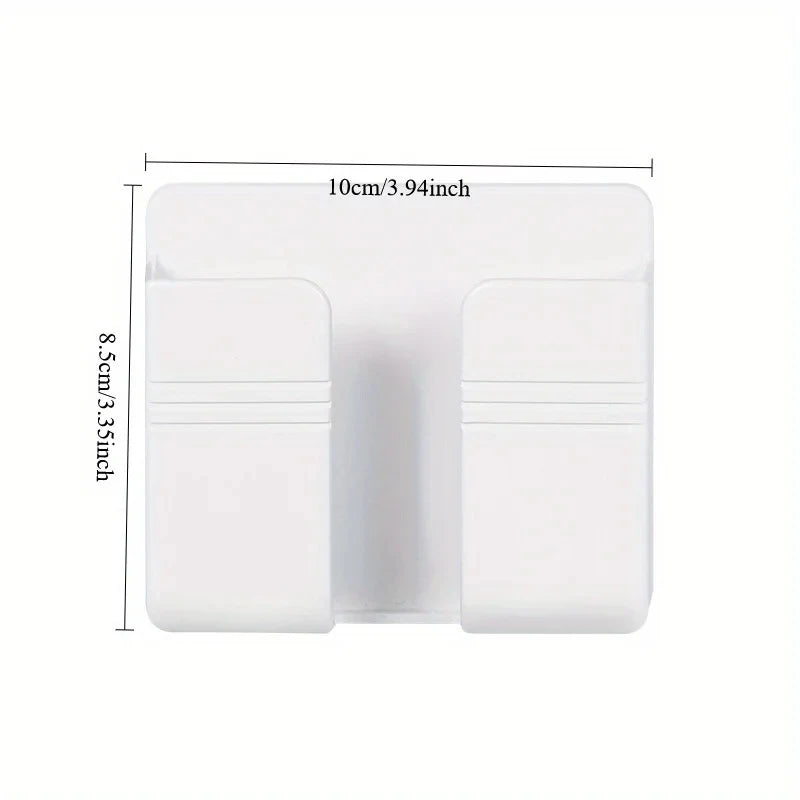 Wall Mounted Phone Charging Holder and Remote Control Organizer