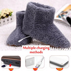 Gift Comfortable Washable USB Charging Electric Heated Shoes Warm Foot Winter Warming Slipper Foot Warmer Shoes