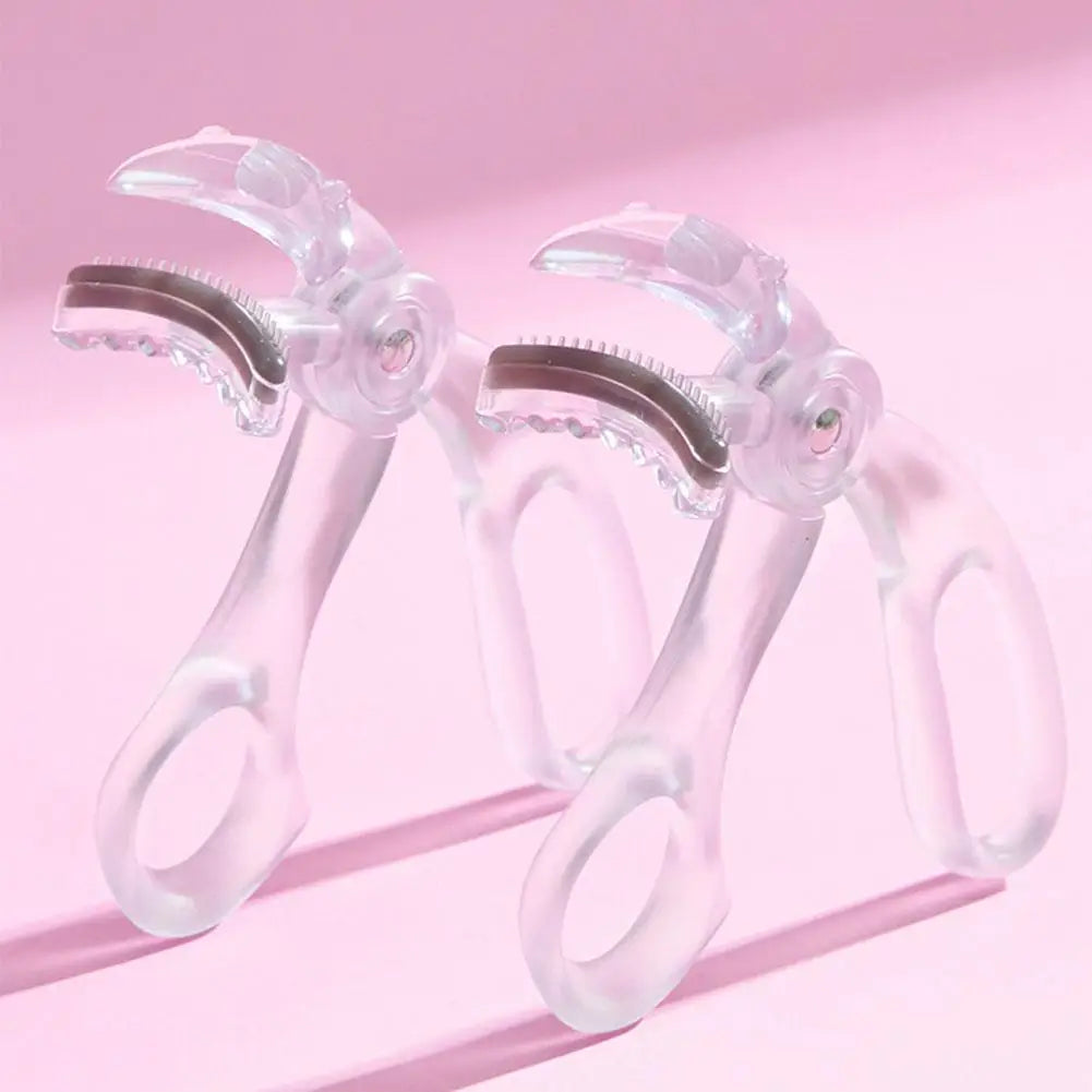 PRETTY Frameless Eyelash Curler Wide Angle Lash Curler with Comb Teeth Silicone Pad No Pinching Makeup Tool for Women