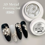BORN PRETTY 5ml 3D Metal Painting Gel Embossed Nail Gel Polish Plaster Texture Drawing Carving Gel Nail Art Manicure Supplies