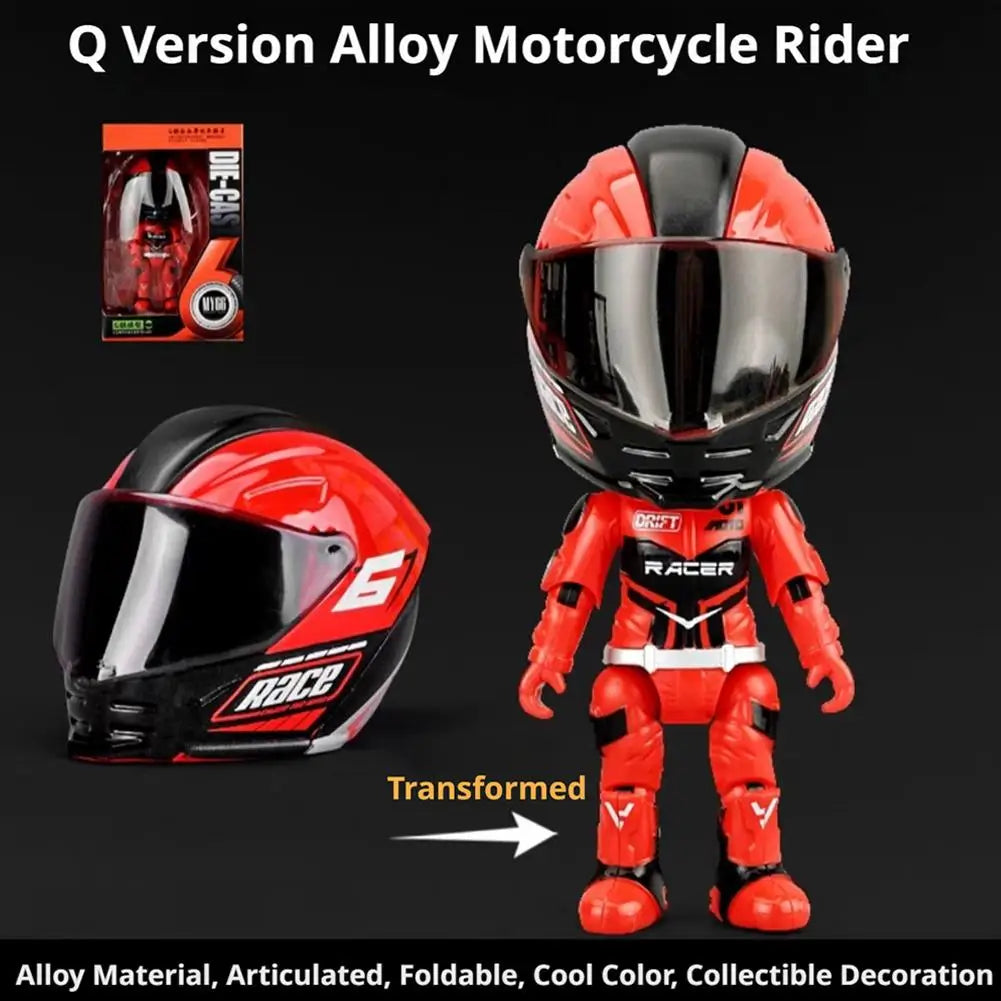 1:12 Scale Motorcycle Rider Model with Articulated Joints High-Detail Alloy and Plastic Diecast Collectible Figure for Display