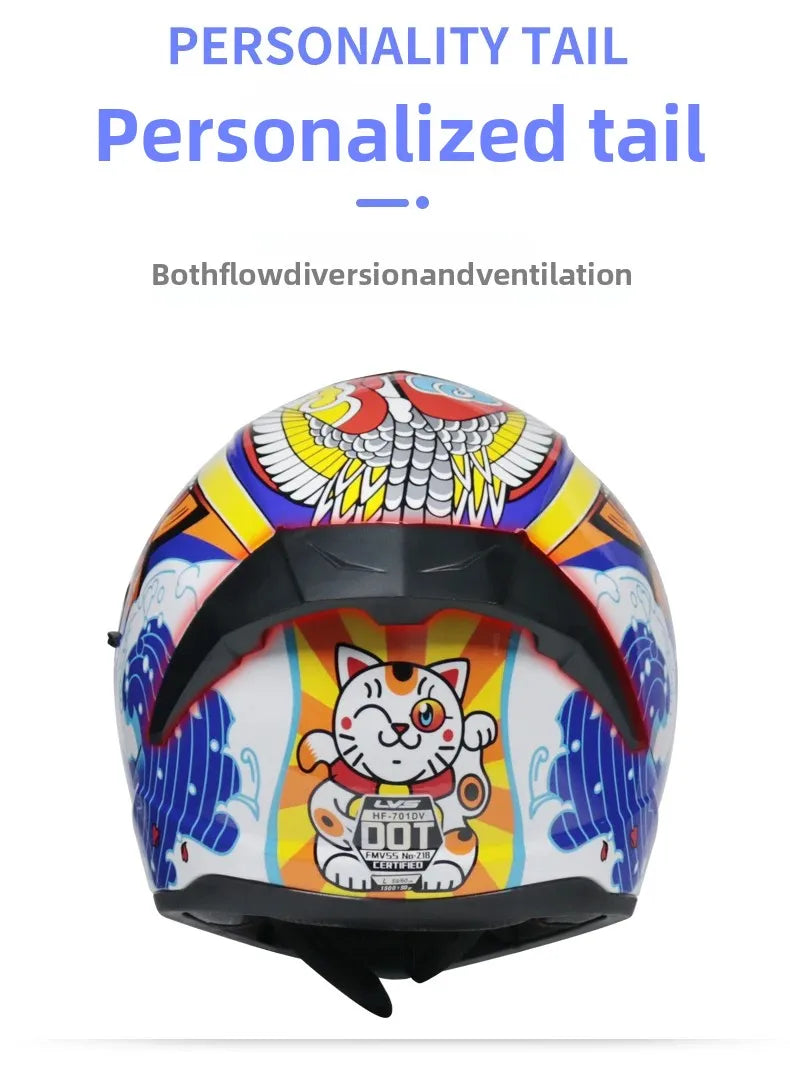 Full Face Racing Helmets Winter Warm Double Visor Motorcycle Helmet Motorbike Sports helmet LVS-701