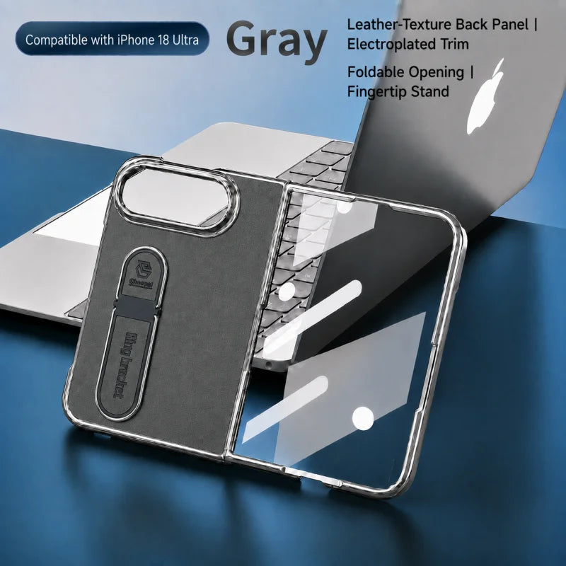 Korean Style Finger Bracket Shockproof Hard Back Phone Case for iPhone Duo 5G