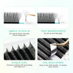 NAGARAKU Automatic Flowering W Shape Bloom 3D 4D 5D 6D 7D 8D Premade Fans Speed Eyelash Extensions Natural Soft Light Full Dense