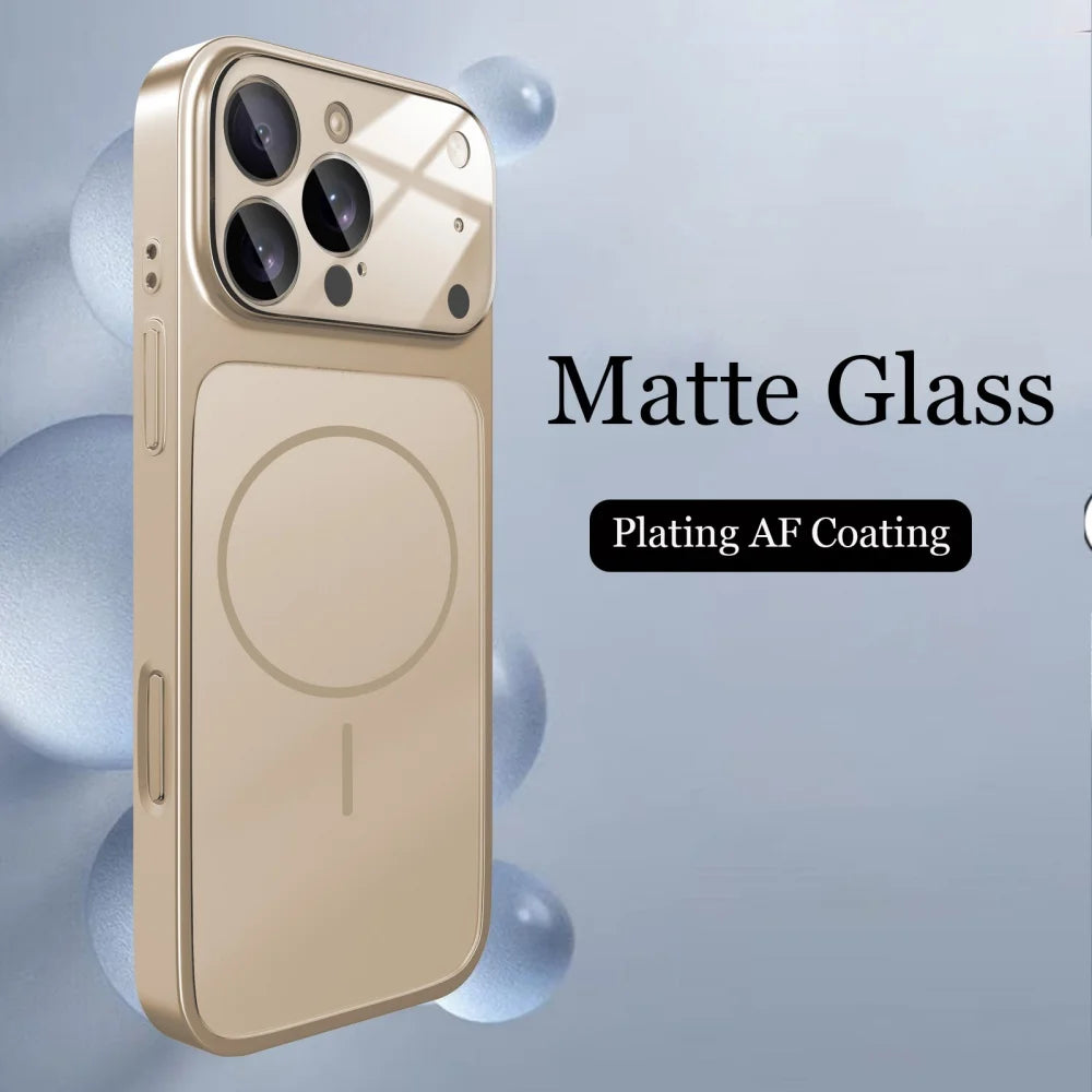 Luxury Original For Magsafe Matte Armor Case For iPhone 17 18 16 15 14 13 Pro Max Funda Wireless Charging Hard Magnetic Cover