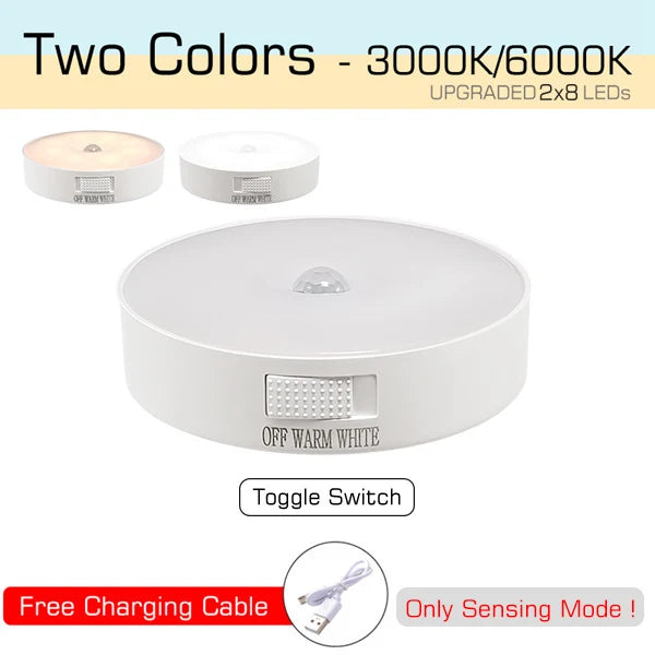 Motion Sensor LED Night Light – USB Rechargeable