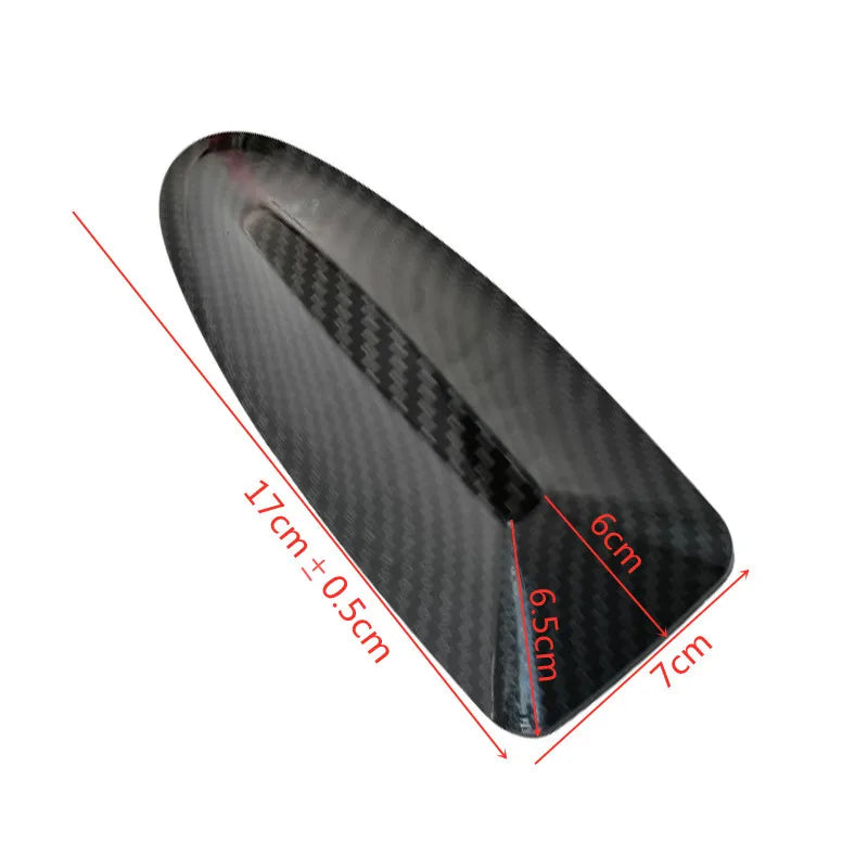 Universal Carbon Fiber Look Car Roof Top Mount Shark Fin Aerial Antenna Toppers Auto Radio AM FM Antenna Signal Amplifier Aerial