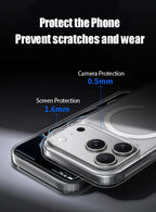 Luxury For Magsafe Transparent Case For iPhone 18 17 16 15 14 13 12 11 Pro Max Mini XR Magnetic Wireless Charge Back Cover Case