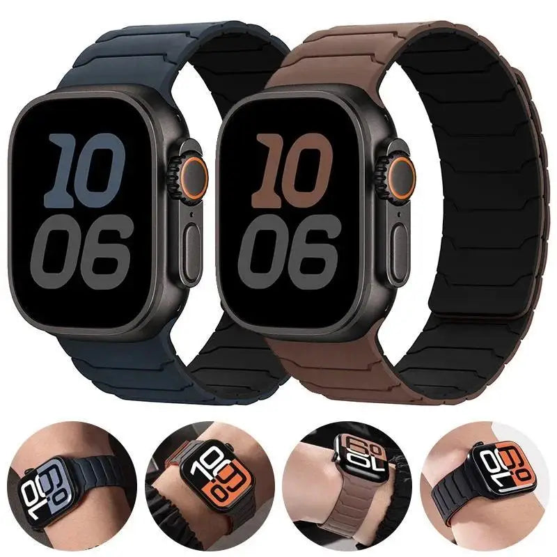 Magnetic Strap Silicone Bracelet For Apple Watch ultra 3 2 49mm 45mm 44mm 40mm 42mm 46mm 41mm 38mm IWatch Series 11 10 SE 9 8 7
