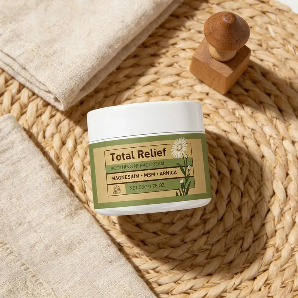 New Total Relief Soothe Magnesium Soothing Body Cream Non-Greasy Knees Muscles External Massage Care MSM  Arnica Mild Daily Care