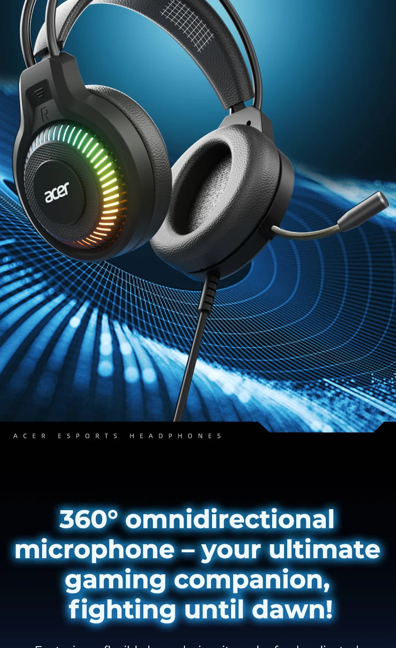 RGB Cool Lighting Wired Earphones Low Latency Headphones with Mic Breathable Comfortable Earbuds Surround Sound Effects for Game