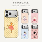 Fcicicase Polka Dot Pattern Case For Iphone 18 17 16 Pro Max 15 14 13 12 Plus 11 For Magsafe Wireless Charge PC +TPU Covers Capa