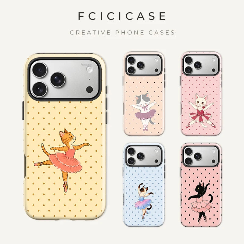 Fcicicase Polka Dot Pattern Case For Iphone 18 17 16 Pro Max 15 14 13 12 Plus 11 For Magsafe Wireless Charge PC +TPU Covers Capa