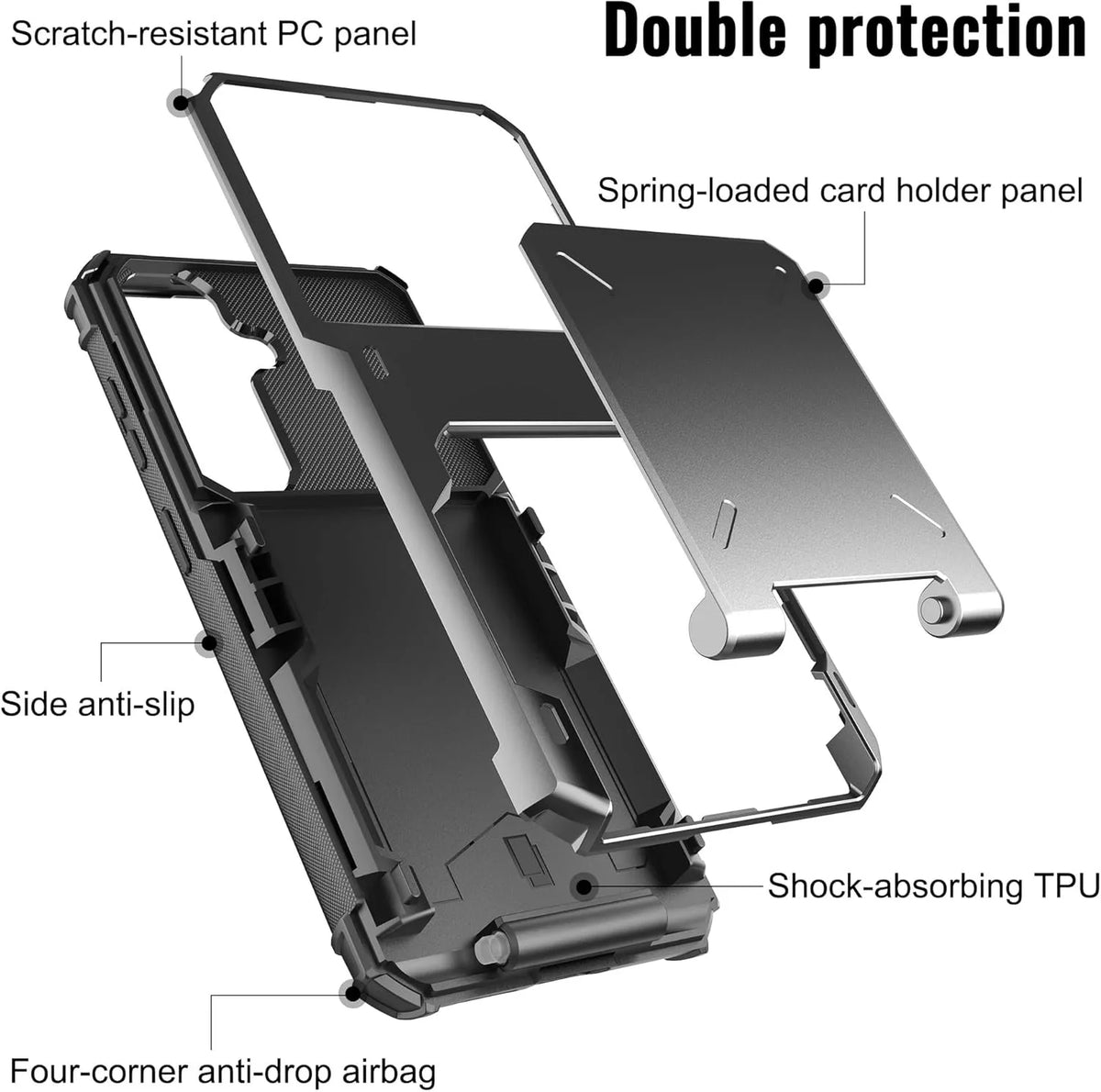 For Samsung Galaxy A37 Samsung A57 A56 A36 A26 A17 Card Holder Case Heavy Duty Wallet Hidden Flip Slot Protective Phone Cover