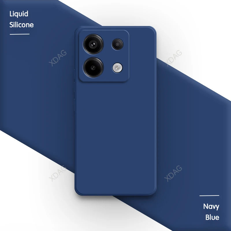 Original Square Liquid Silicone Phone Case for Xiaomi Poco X6 PocoX6 Pro 5G Lens Protection Soft Couples Cover Thin Fundas Coque