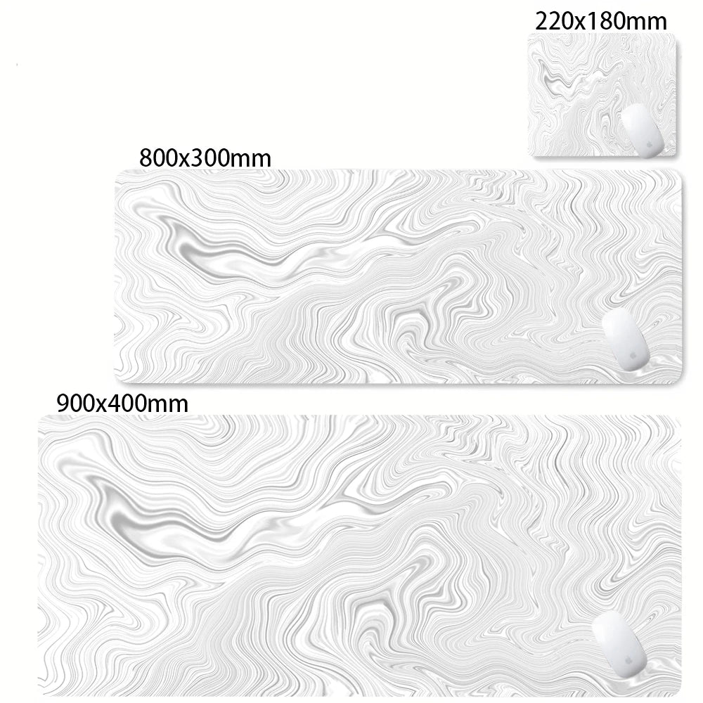 CIFBUY Large Gaming Mouse Pad Black White Strata Abstract Design Non-Slip Office Desk Mat Lock Stitched Edge for Computer Keyboa