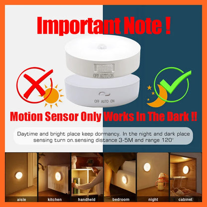 Motion Sensor LED Night Light – USB Rechargeable