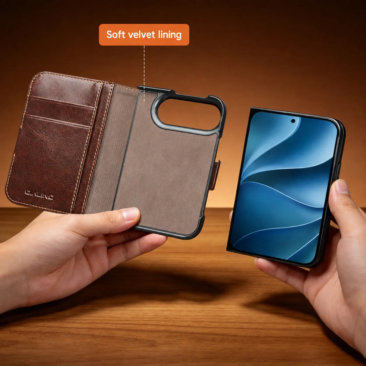 For iPhone Duo Luxury NAPPA Genuine Leather Magnetic Flip Case with MagSafe Premium Cowhide Business Cover For iPhone 18 Ultra