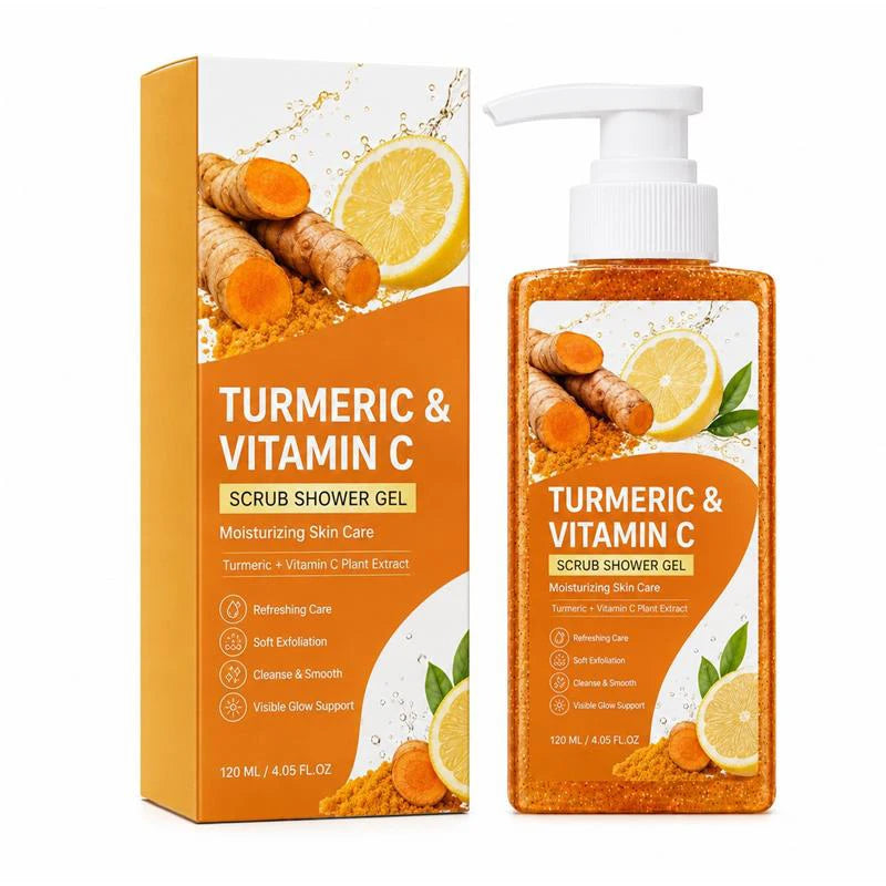 Turmeric Orange Vitamin C Body Wash Fresh Fragrance Shower Gel Moisturizing Brightening Exfoliating Deep Cleaning Smooth Skin