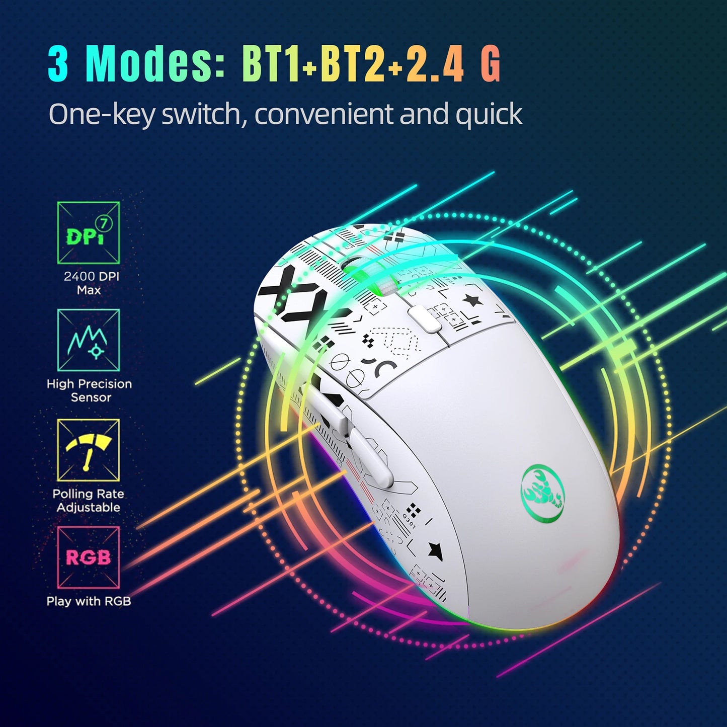 HXSJ Wired K68 RGB Streamer Mini Gaming Keyboard 19-Key Conflict-Free Membrane Keyboard but Mechanical Feel for Game/Office