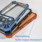 Luxury Buffer Impact Shockproof Plating Transparent Phone Case For iPhone 18 17 16 15 14 13 12 11 Pro Max 16Plus Air Clear Cover