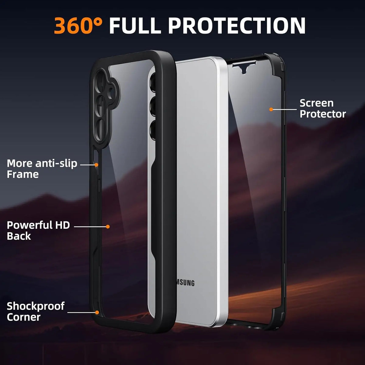 Full Body Protection Case for Samsung Galaxy A57 A37 A27 A17 5G A56 A36 A26 A16 5G A55 A35 A25 Protective Cover Funda Coque Capa