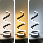 1PC Simple Spiral External Emitting Bright Desktop Desk Lamp, USB - Three-color Lighting, Suitable for Living Room and Bedroom D