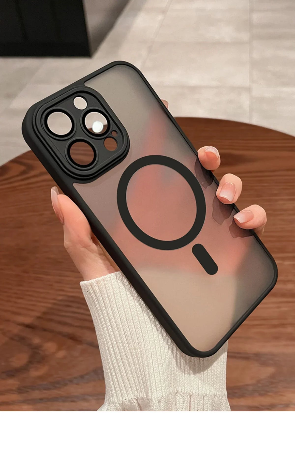 Magnetic Luxury Lens Protector Matte Translucent Case For iPhone 17 18 16 15 14 13 12 Pro Max For Magsafe Wireless Charger Cover