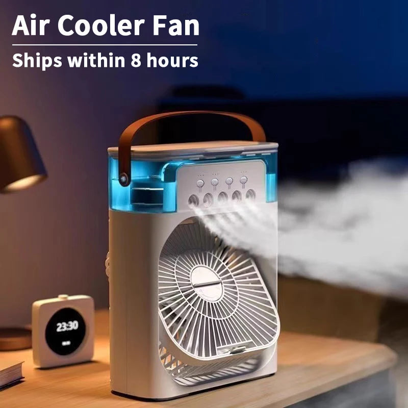 Mini Air Cooler Fan 3-in-1 – Fan, Humidifier & LED Light