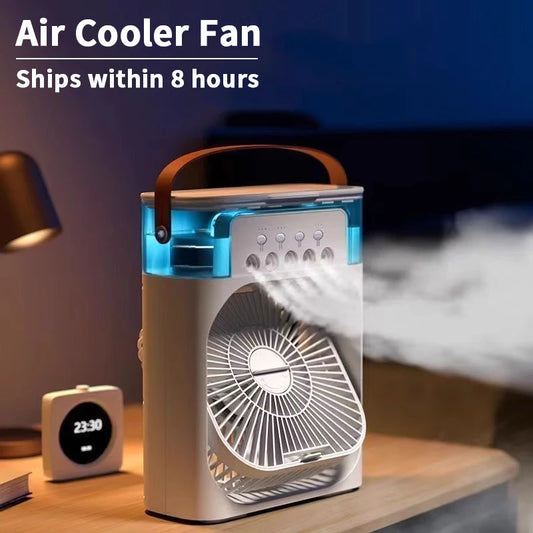 Mini Air Cooler Fan 3-in-1 – Fan, Humidifier & LED Light
