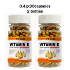 Vitamin E Deep Moisturizing Capsule Essence, hydrates and smooths the skin, contains plant squalane, vitamin C, and deep moisturizing and brightening skin essence (0.4g x 90 capsules)/bottle - 1 bottle