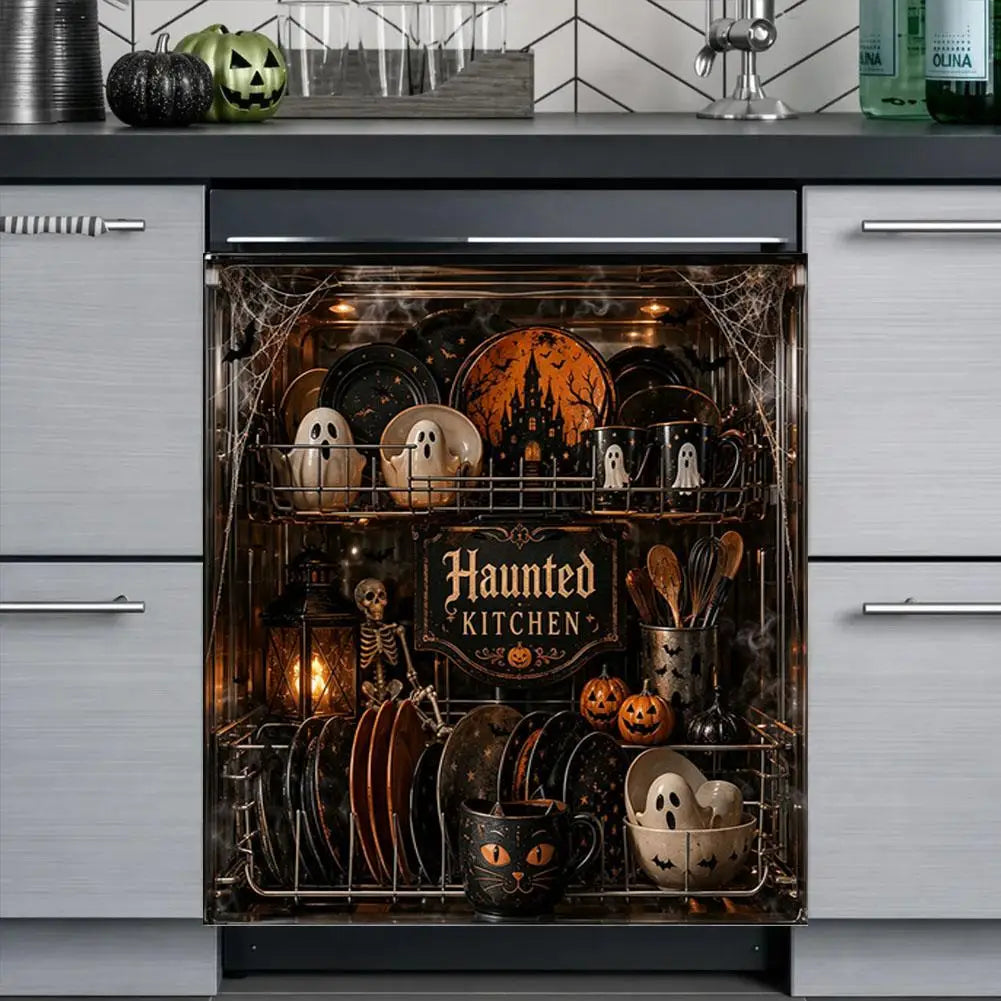 Halloween Dishwasher Magnet Cover Waterproof Appliance Magnetic Panel Reusable Kitchen Decor for Fridge Washer Door