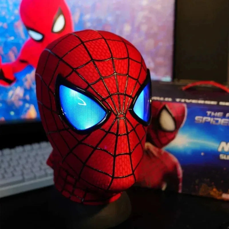 In Stock Miles Spider-Man 1:1 Scale Electronic Mask With Moving Glowing Eyes Ring Control Cosplay Toy Gift For Boys Gift