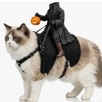Halloween Headless Horseman Pet Costume Small Cat Dog Outfit Pumpkin Doll Cloak Party Cosplay Clothes Holiday Decoration