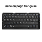 Neue Mini faltbare Bluetooth-Tastatur, kabellose Tastatur, unterstützt 3 Geräte mit Ständer, wiederaufladbar für Telefon, Tablet, portugiesische Tastatur