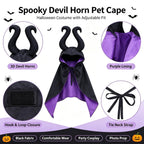 Halloween Dog Cat Costume Hooded Cloak Maleficent Velvet Cape Adjustable Cosplay Party Dress Apparel Funny Witch Holiday Pet
