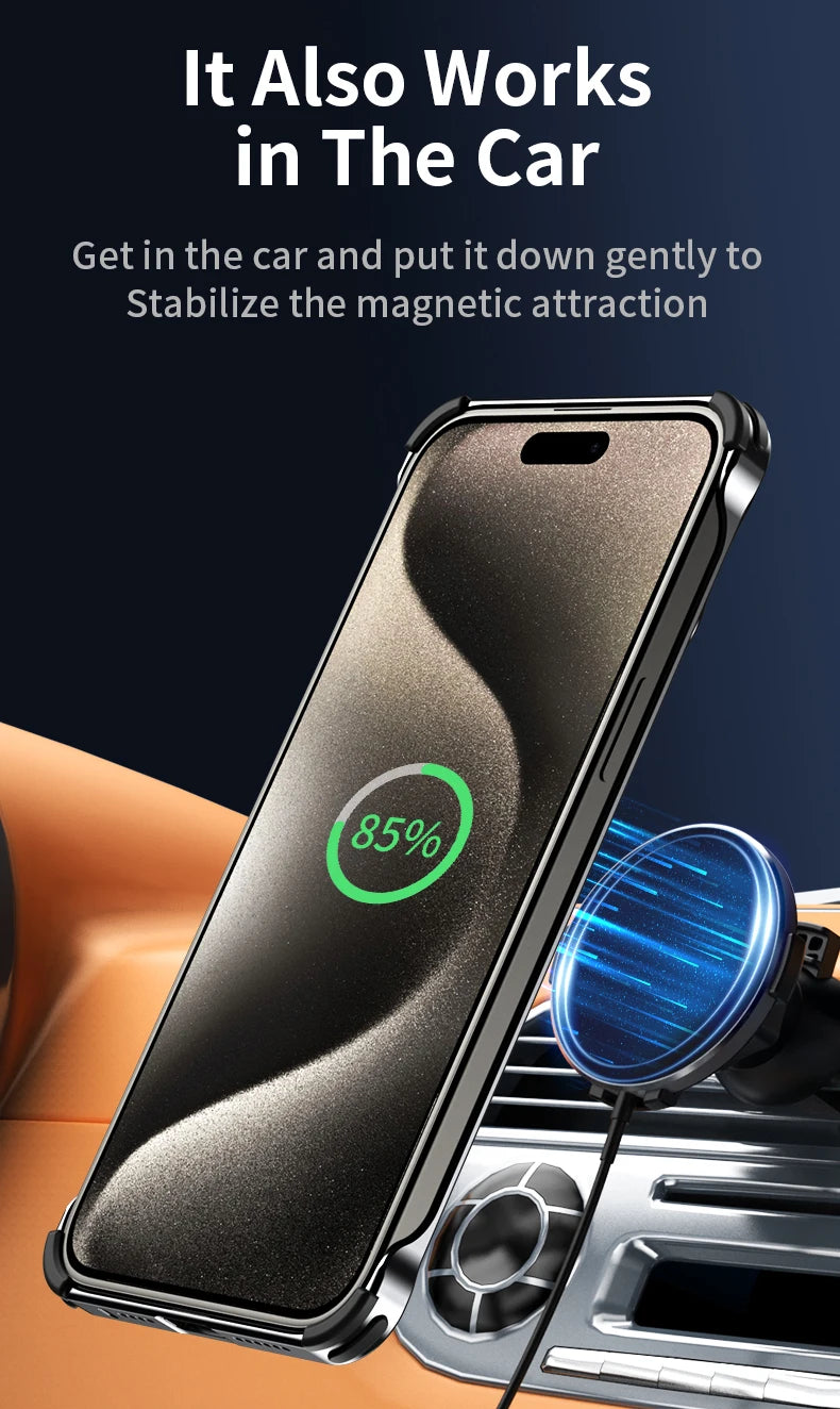 Titanium Aluminum Case for iPhone 16 15 14 13 Pro Max MagSafe Cooling Cover