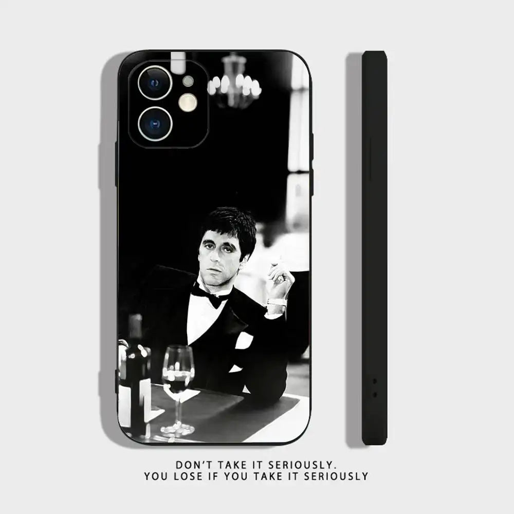 T-Tony M-Montana S-Scarface Phone Case For iPhone 17 16,15,14,13,12,11,Pro,XS,Max,XR,Plus,Mini Soft Silicone Black Shockproof