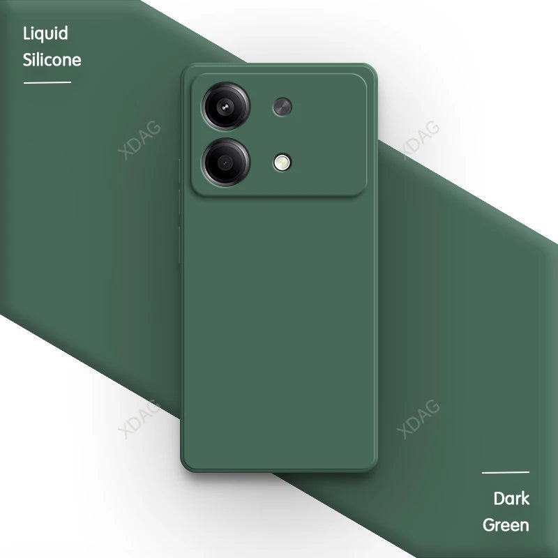 Liquid Silicone Cover for Xiaomi Redmi Note13 Note 13R 13 R Pro Plus 13RPro 5G Square Soft Original Mobile Phone Accessorie Case