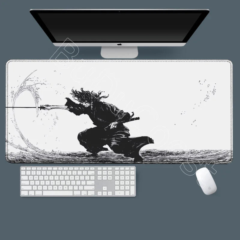New HD Printing Miyamoto Musashi Vagabond Manga Mousepad Large Gaming Compute XXL PC Keyboard Mouse Mat Non-slip Rubber Desk Mat