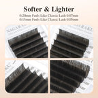 NAGARAKU Flat Ellipse Eyelash Split Tips Matte Gray Black Color Super Soft Gentle Natural Eyelash Extension Flat Shape Lashes