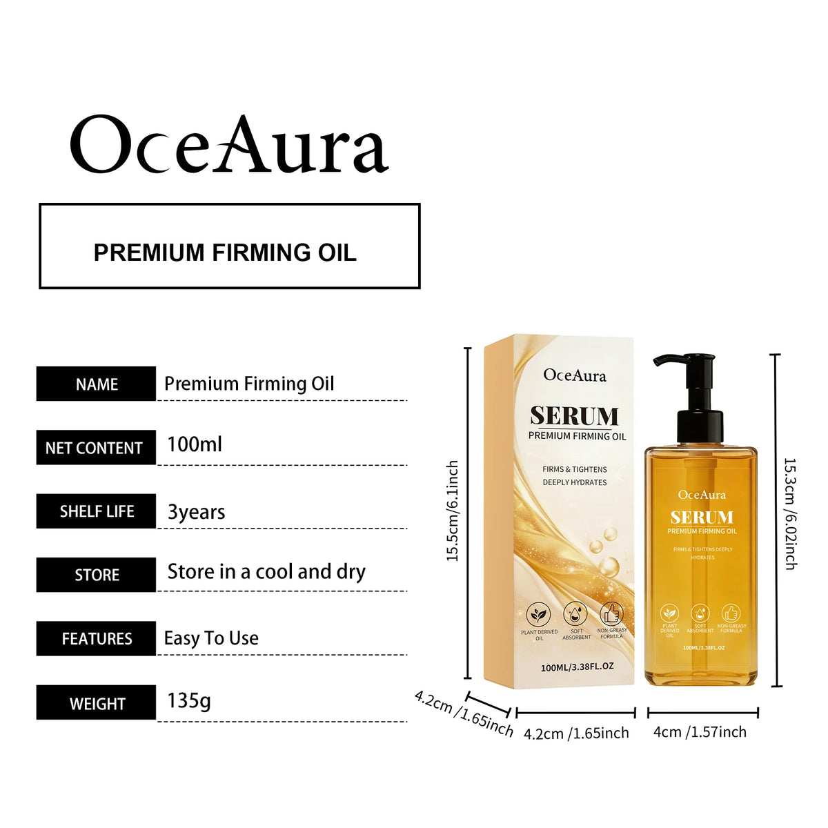 Premium Lifting Firming Body Oil Fast Absorb Nourishing Tighten Elasticity Boost Smooth Skin Care Anti-Sagging Massage Body Oil