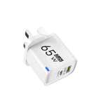 65W 2 In 1 USB Type C Fast Charging Charger PD High Speed Charge For iPhone Xiaomi Huawei Samsung Oneplus Mobile Phone Adapter