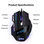 RGB Backlit Gaming Keyboard And Mouse Combo One-Handed Keypad with 3200 DPI Mouse Game Converter for PS4 Xbox Nintendo Switch